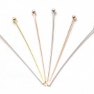 10 pcs 925 Sterling Silver Ball End Tip Headpins Silver/Gold/Platinum 24G 30mm / Polished 925 Silver