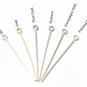 10 pcs 925 Sterling Silver Eye Pins Silver/Gold/Platinum 24 Gauge 30mm / Gold