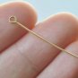 10 pcs 925 Sterling Silver Eye Pins Silver/Gold/Platinum 24 Gauge 30mm / Gold