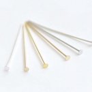 10 pcs 925 Sterling Silver Flat Head Pins Silver/Gold/Platinum 24G 30mm / Gold