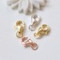 4 pcs 925 Sterling Silver Parrot Lobster Clasps 8mm With Jump Ring Platinum