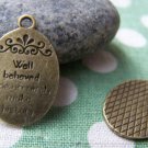 10 pcs of Antique Bronze Blank Oval Pendant Charms 16x25mm A1749