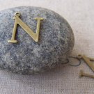 10 pcs of Antique Bronze Brass Alphabet Letter N Charms 10x15mm A2419