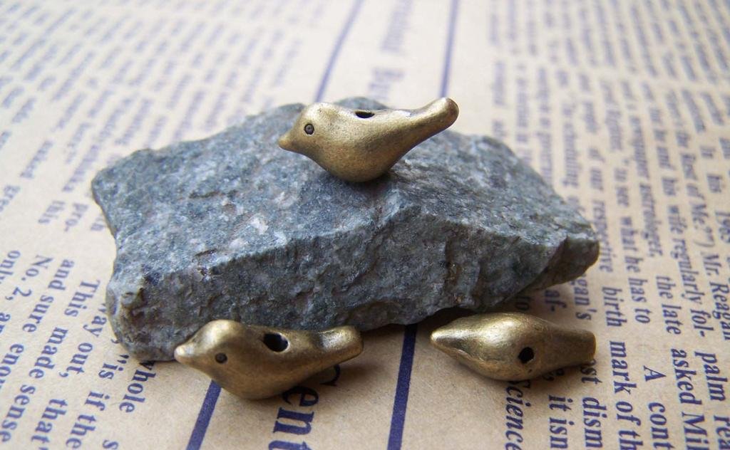 20 pcs Antique Bronze Bird Bead Spacer Beads 7x15mm A253