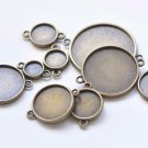 20 pcs Antique Bronze Double Sided Cameo Base Setting Tray Connector 8mm A8092