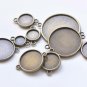 20 pcs Antique Bronze Double Sided Cameo Base Setting Tray Connector 8mm A8092