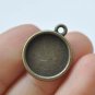 20 pcs Antique Bronze Double Sided Round Cameo Base Setting Tray 12mm A3533