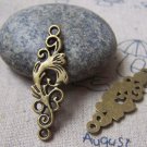 20 pcs Antique Bronze Floral Phoenix Connector Links 11x36mm A4764