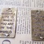 6 pcs Antique Bronze How Beautiful Life Is Rectangle Pendants A3903