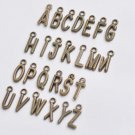 Antique Bronze Small Alphabet Letter Tags Initial Charms A-Z Size 6x16mm 10pcs Letter M