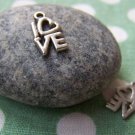 Antique Silver Word Love Charms  7x14mm Set of 20 A1357