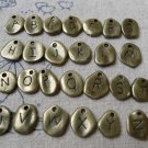 Irregular Alphabet Letter Antique Bronze Charms Set of 50 50 pcs Letter K
