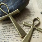 10 pcs Antique Bronze Egyptian Ankh Cross Charms 29x55mm A2717