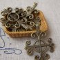 10 pcs Antique Bronze Filigree Lily Flower Cross Charms A382