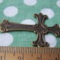 10 pcs Antique Bronze Flower Cross Charms Pendants 30x48mm A363