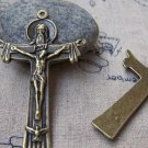 10 pcs of Antique Bronze  Cross Crucifix Charms 24x36mm A714