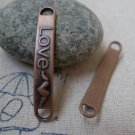 20 pcs Antique Copper Love Curved Bracelet Connector Charms  A5857