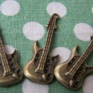 10 pcs of Antique Bronze Electric Guitar Charms 12x35mm A1697