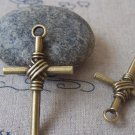 10 pcs of Antique Bronze Lovely Cross Charms 25x40mm A4376
