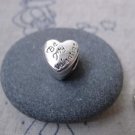 20 pcs Antique Silver  Heart Beads 10x11mm Double Sided  A7569
