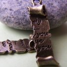 10 pcs of Antique Bronze Split Script Scroll Charms 7x25mm A570