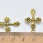 20 pcs Antique Gold Flower Cross Charms 17x26mm A8930