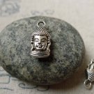 20 pcs Antique Silver 3D Buddha Head Charms Double Sided A6433