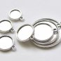 20 pcs Antique Silver Double Sided Round Cameo Base Setting Pendant Tray 12mm A6885