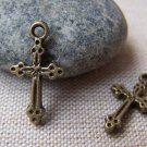 20 pcs of Antique Bronze Lovely Cross Charms 11x20mm A1412