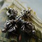 4 pcs Antique Silver Double Vajra/Dorje Cross Buddhism Pendants A5577