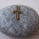 50 pcs of Antique Bronze Tiny Cross Charms 7x11mm A4163