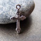 50 pcs of Antique Silver Cross Charms  11x21mm A872