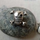20 pcs Antique Silver Rondelle Skull Beads Double Sided 12x15mm A5848