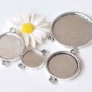 20 pcs Antique Silver Round Base Setting Connector Various Sizes 16mm A8265