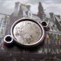 20 pcs Antique Silver Round Cameo Base Setting Connector A3225