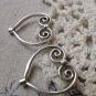 20 pcs Antique Silver Swirly Heart Spacer Beads A6054