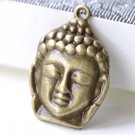 Buddha Head Charms Antique Bronze Religious Charms Set of 10 A8134