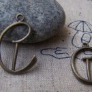 Harp Charms Antique Bronze Musice Instrument  17x20mm Set of 10 A552
