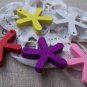 20 pcs Assorted Color Wooden Flower Charms 23x25mm A3747