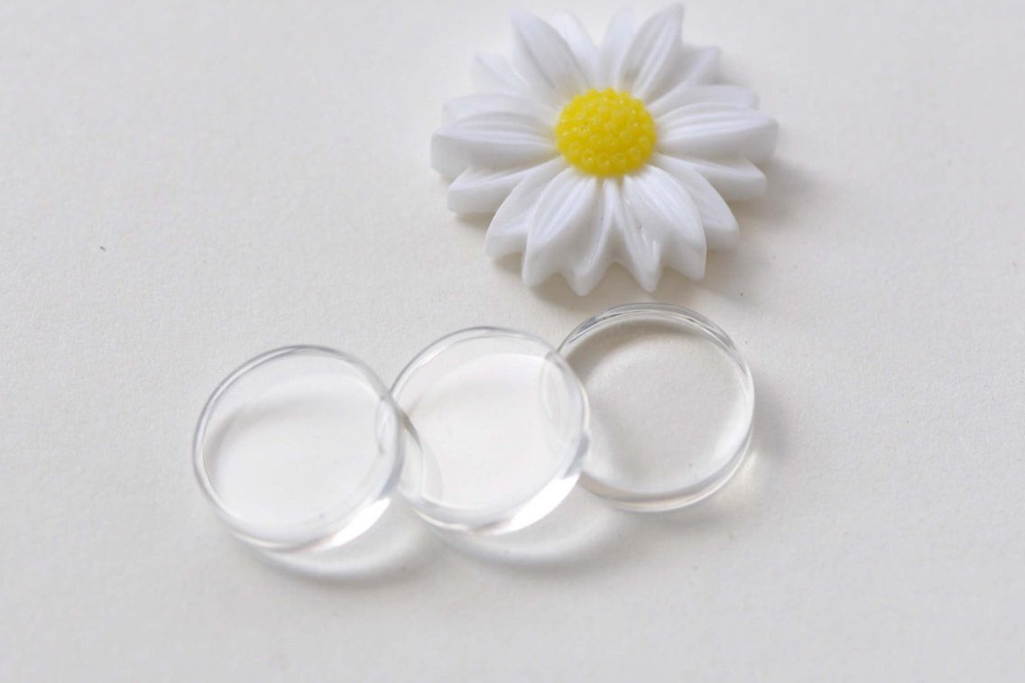 20 pcs Flat Glass Tiles Transparent Round Glass Cover Pendant Cabochon 12mm A8705