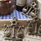 10 pcs Antique Bronze Libra Balance Scale Constellation Charms A2861