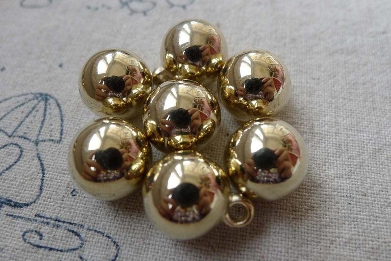 20 pcs Gold Plastic Ball Charms 12mm  A6684