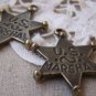 10 pcs Antique Bronze Six Point Star Hexagram Charms  A525