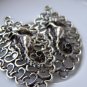 10 pcs Antique Silver Filigree Seahorse Pendants 26x43mm A4961