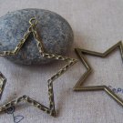 10 pcs Bronze Star Frame Charms  Textured Pendants 42mm  A4156