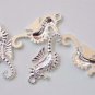 10 pcs Little Seahorse Charms Pendants 12x29mm Antique Silver