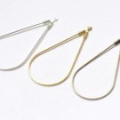 20 pcs Silver/Gold Openable Earwire Teardrop Earring Hoops  23x45mm Shiny Silver
