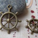 10 pcs of Antique Bronze Rudder Charms 25x28mm A1279
