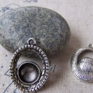 10 pcs of Antique Silver Oval Pendant Charms A5324