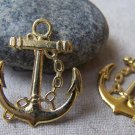 10 pcs of Gold Color Lovely Anchor Charms 24x32mm A5608